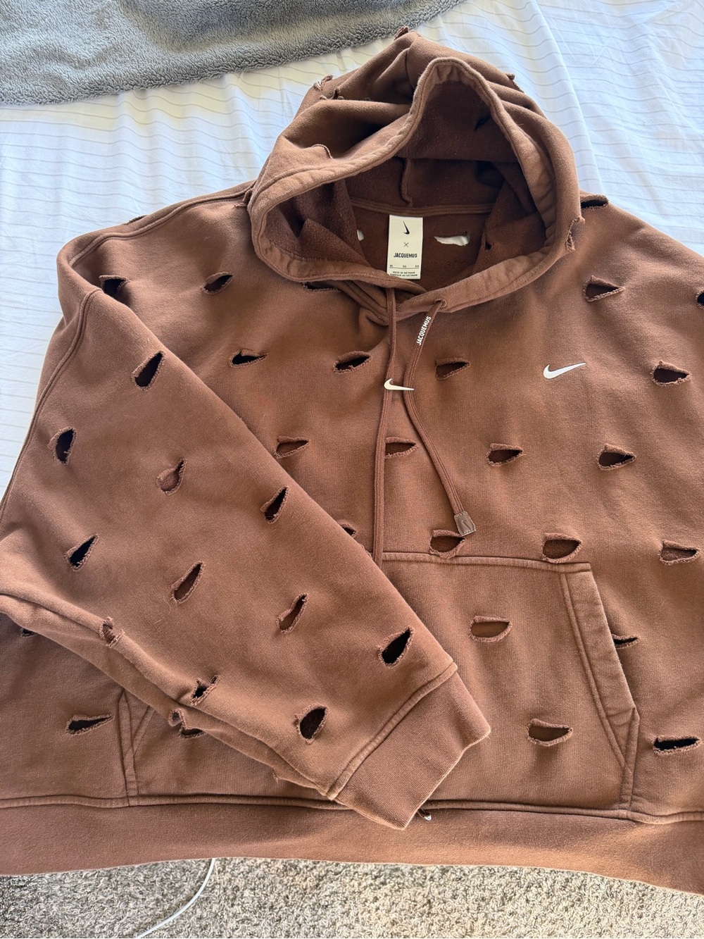 Nike x Jacquemus Swoosh Hoodie in Cacao Wow